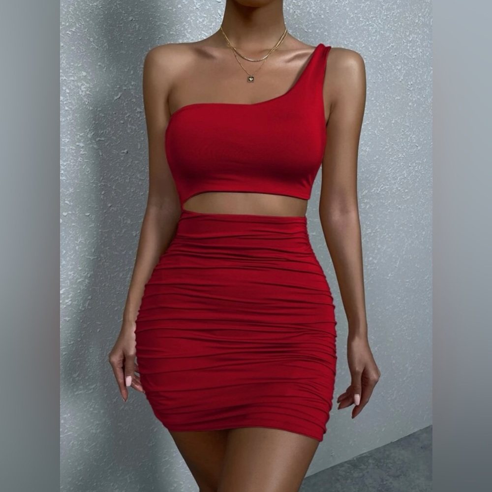 Cut Out Red Dress